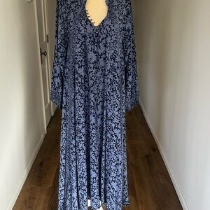Natalie Martin Navy and Light Blue Floral Dress